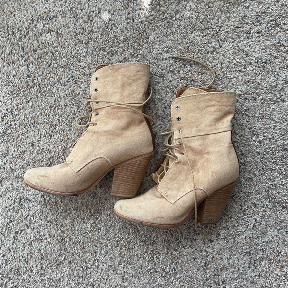 Rag & Bone canvas Deacon lace-up booties - Picture 1 of 6
